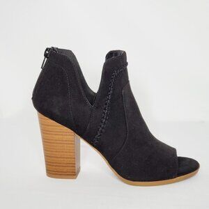 Fergalicious Vittoria Black Open-Toed Heeled Booties